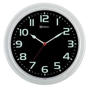 660016 Relógio Parede 28cm Branco Verde Fluorescente Herweg