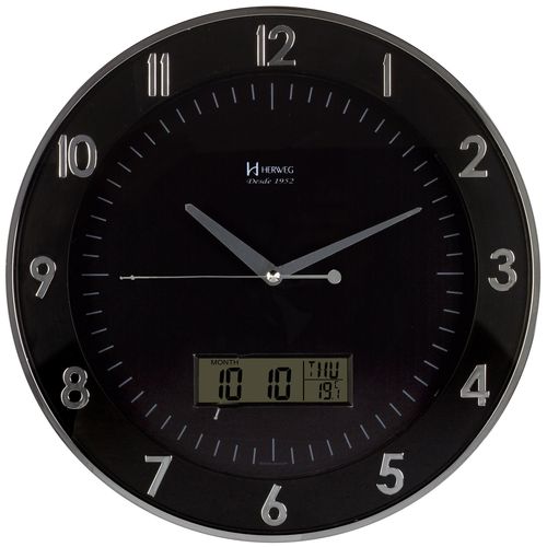 Tudo sobre 'Relógio 6804 Parede 35cm Termômetro Calendário Preto Herweg'