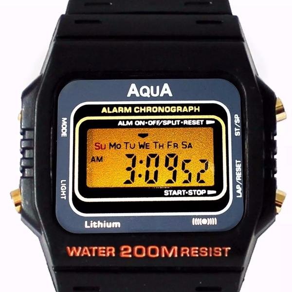 Relógio Aqua Aq-37 Waterproof a Prova Dagua Preto