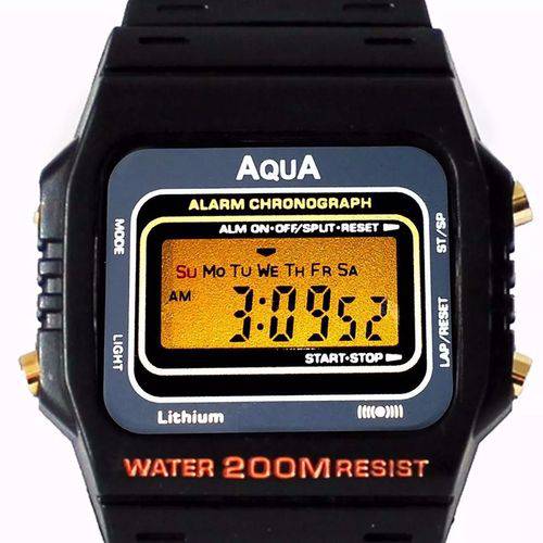 Relógio Aqua Aq37 Waterproof a Prova Dagua Preto