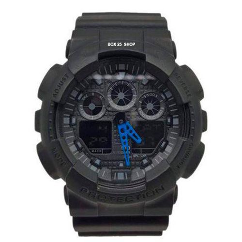 Relógio Black Shock Preto Fosco Premium Borracha Resistente Água