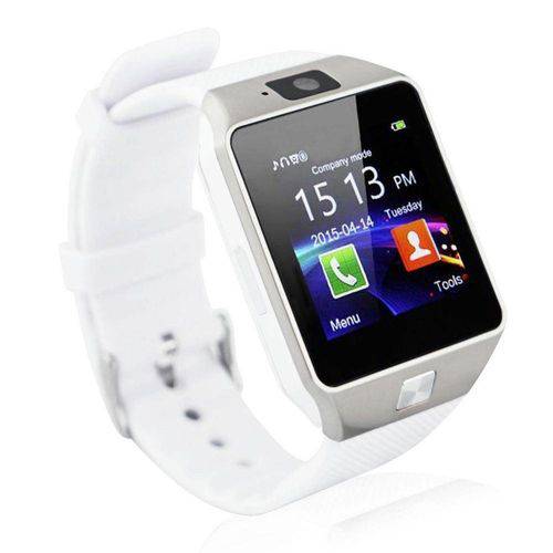 Relógio Bluetooth Smartwatch Dz09 Touch Branco