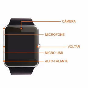 Relógio Bluetooth Smartwatch Gear Chip GT 108 Iphone e Android