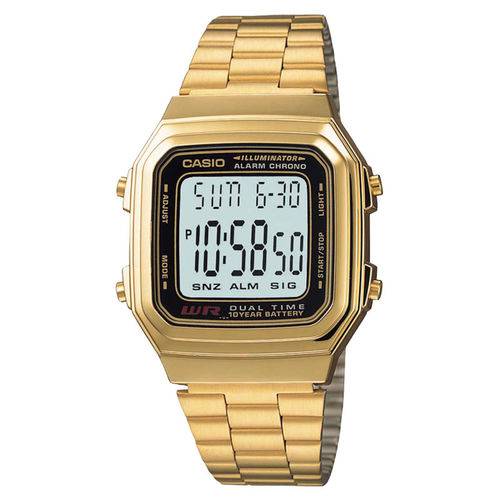 Relógio Casio A178WGA-1ADF Vintage Collection Dourado - Digital