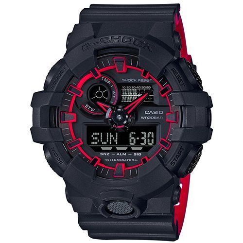 Relógio Casio G-Shock Anadigi Ga-700se-1a4dr Preto/Vermelho