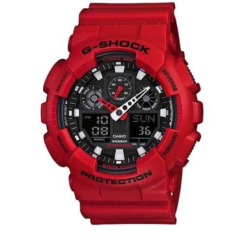 Relógio Casio Masculino G-Shock Anadigi Vermelho GA-100B-4ADR