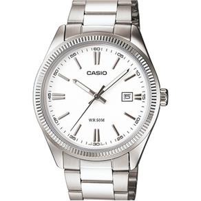 Relógio Casio MtP-1302D-7a1vdf Calendário Steel Branco