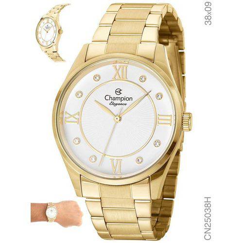 Relógio Champion Elegance Feminino Dourado Cn25038h