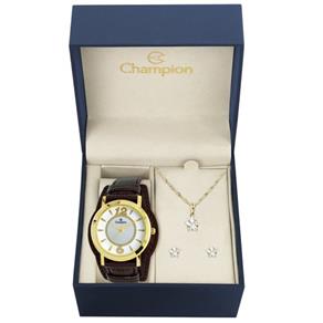 Relógio Champion Feminino CN20284W + Colar e Brincos