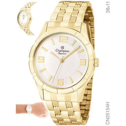 Relógio Champion Feminino Elegance Dourado Cn25154h