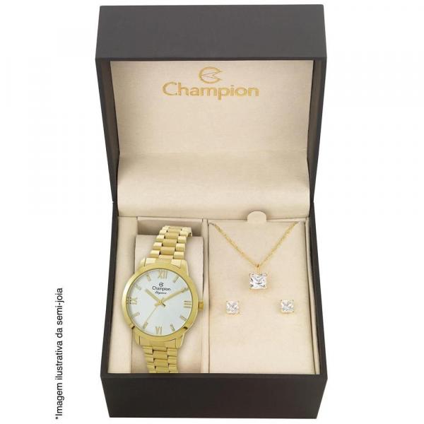 Relógio Champion Feminino Ref: Cn25163w Dourado + Semijóia