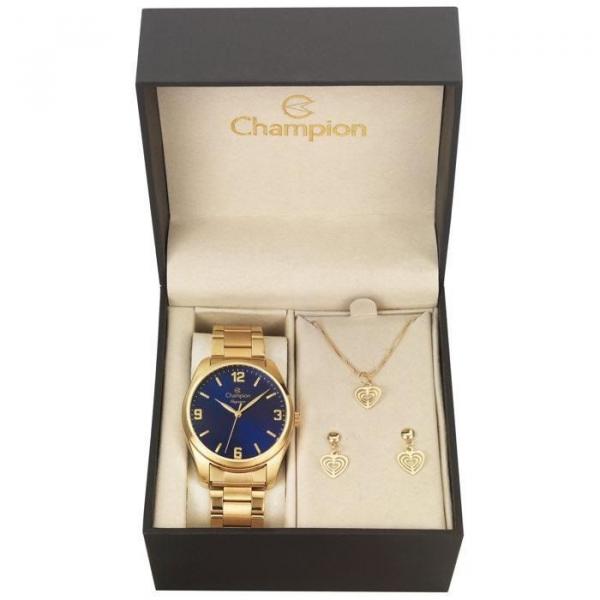 Relógio Champion Feminino Ref: Cn26046k Dourado + Semijóia
