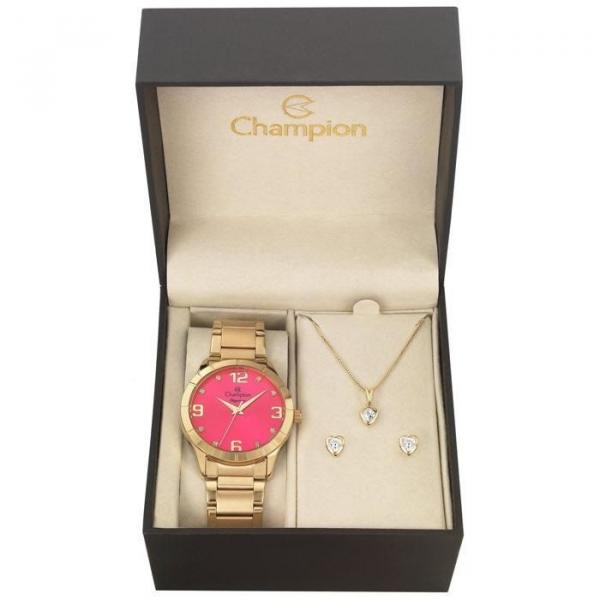 Relógio Champion Feminino Ref: Cn26055j Dourado + Semijóia - Champion