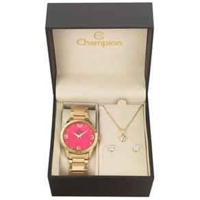 Relógio Champion Feminino Ref: Cn26055j Dourado + Semijóia