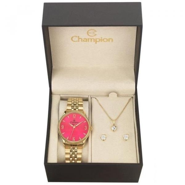 Relógio Champion Feminino Ref: Cn26073j Dourado + Semijóia