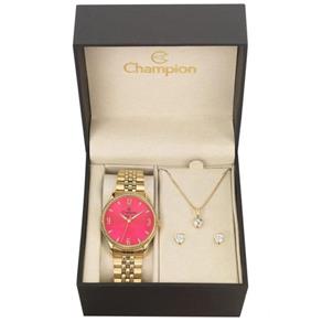 Relógio Champion Feminino Ref: Cn26073j Dourado + Semijóia