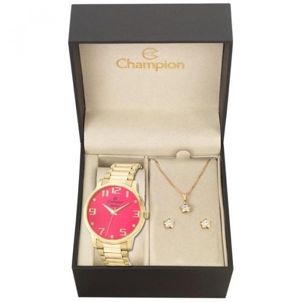 Relógio Champion Feminino Ref: Cn26028j Dourado + Semijóia
