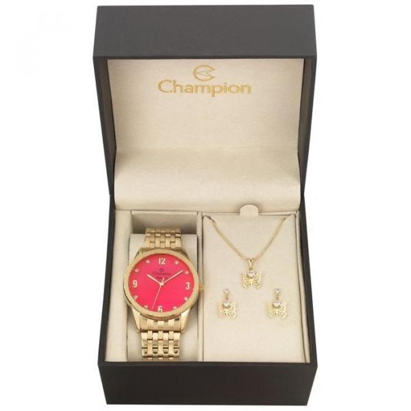 Relógio Champion Feminino Ref: Cn26082j Dourado + Semijóia