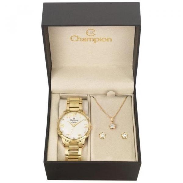 Relógio Champion Feminino Ref: Cn26028w Dourado + Semijóia
