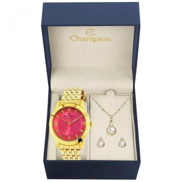 Relógio Champion Feminino Ref: Cn26840j Dourado + Semijóia