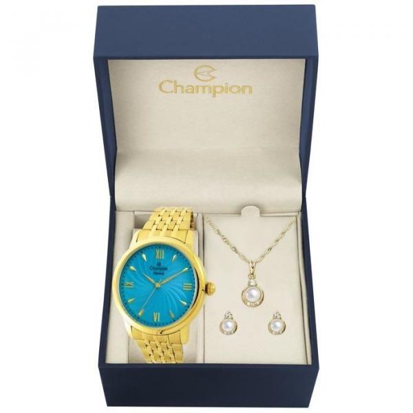 Relógio Champion Feminino Ref: Cn27787y Dourado + Semijóia