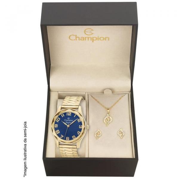 Relógio Champion Feminino Ref: Cn27885k Dourado + Semijóia