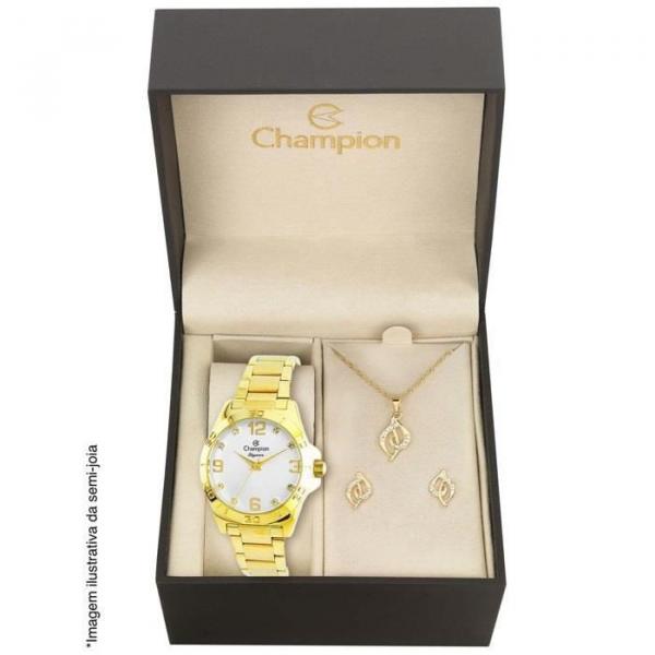Relógio Champion Feminino Ref: Cn284646w Dourado + Semijóia