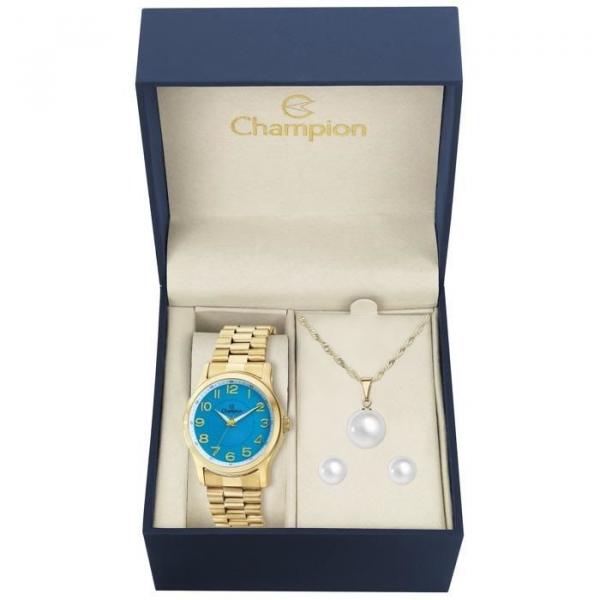 Relógio Champion Feminino Ref: Cn28848y Dourado + Semijóia