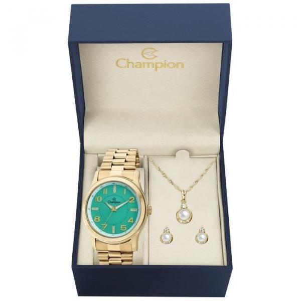 Relógio Champion Feminino Ref: Cn29221e Dourado + Semijóia