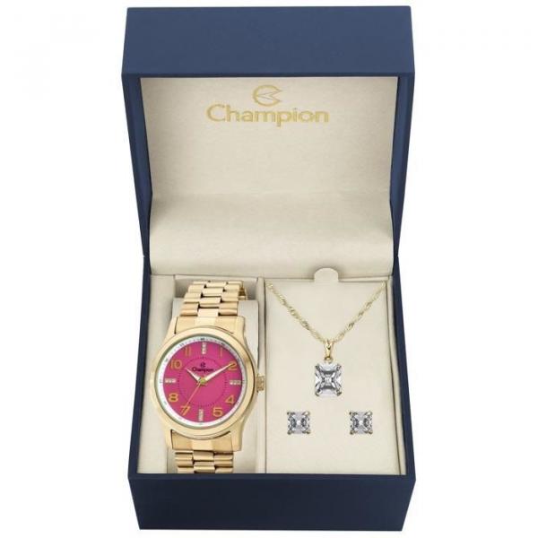 Relógio Champion Feminino Ref: Cn29221j Dourado + Semijóia