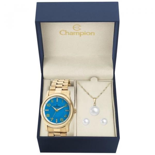 Relógio Champion Feminino Ref: Cn29221y Dourado + Semijóia - Champion