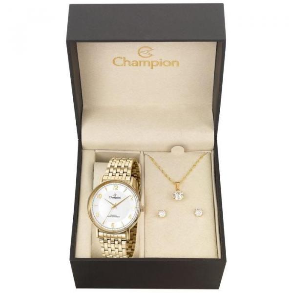 Relógio Champion Feminino Ref: Cn29481d Dourado + Semijóia