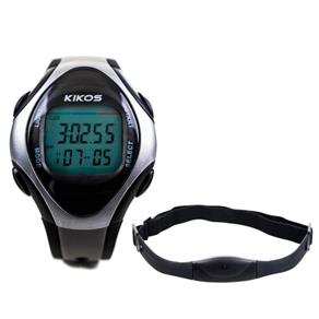 Relógio com Monitor Cardíaco Kikos Preto e Cinza com Fita MC-800 Alarme e Cronômetro