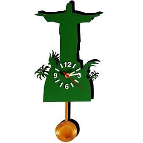Relógio com Movimento Cristo Redentor Verde Verde