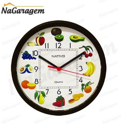 ~~> Relógio de Frutas Redondo 22 Cm Diametro