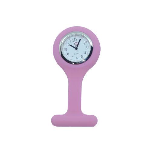 Relógio de Lapela em Silicone para Enfermeiras - Rosa