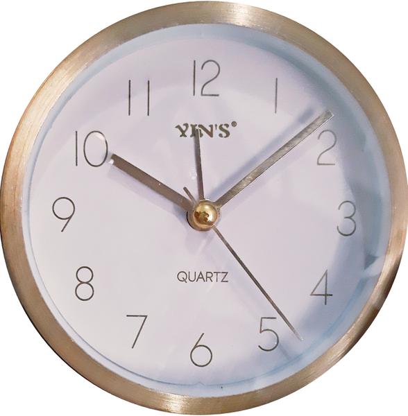 Relógio de Mesa Analógico Redondo Dourado - Yinks
