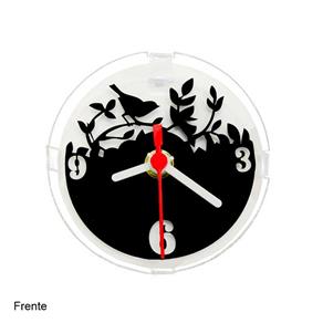 Relógio de Mesa Decorativo Pássaro - Preto