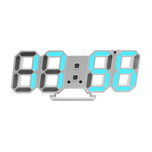 Relógio de Mesa Led Azul Digital Despertador com Cabo Usb
