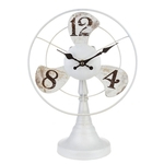 Relógio De Mesa Ventilador Branco Vintage