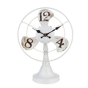 Relógio de Mesa Ventilador Vintage 34cm - Branco