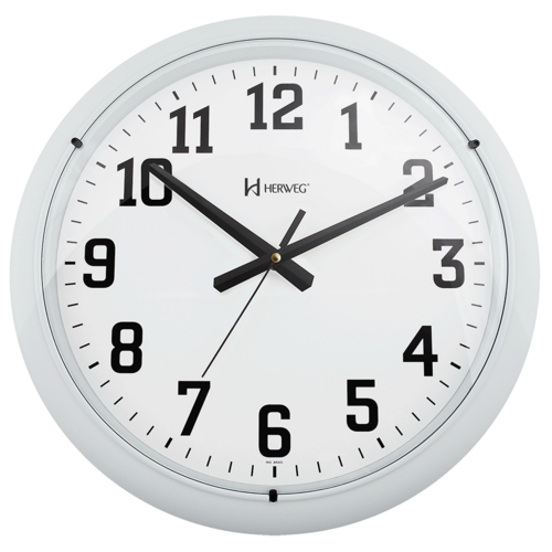Relógio de Parede 40 Cm Branco Fosco Grande Herweg 6129-132