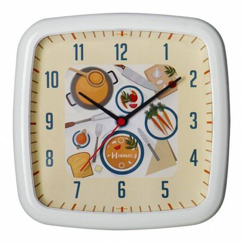 Relógio de Parede Analógico Decoratvio Ideal para Cozinha Herweg Branco