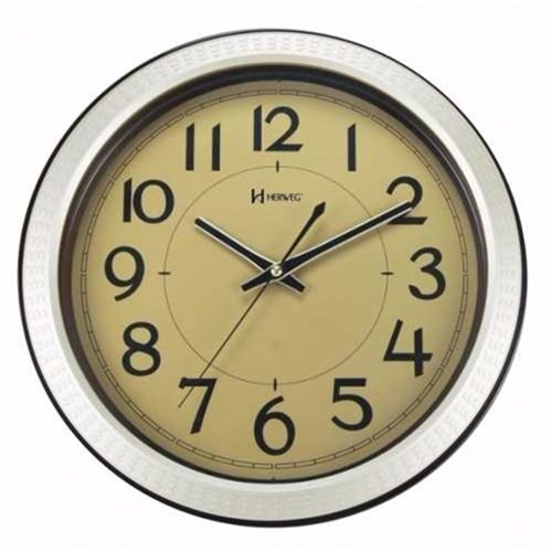 Relógio de Parede Analógico Moderno Decorativo Redondo Herweg Champanhe