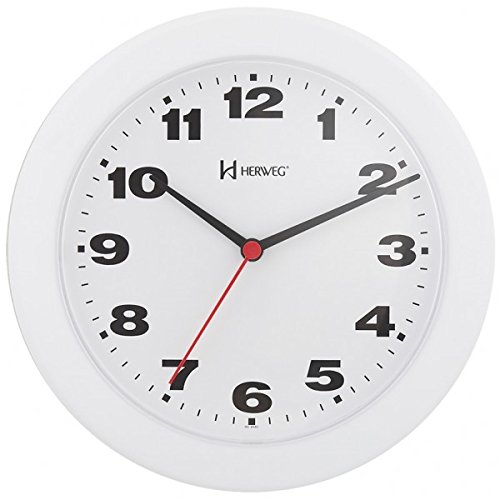 Relógio de Parede Analógico Moderno Mecanismo Step Tic Tac Herweg Branco