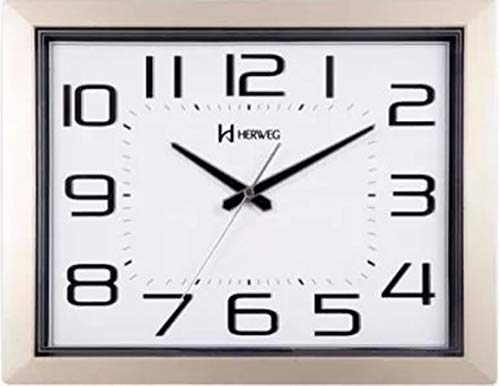 Relógio de Parede Analógico Moderno Mecanismo Sweep Herweg Champanhe