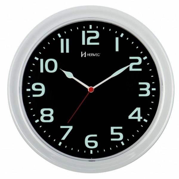 Relógio de Parede Analógico Moderno Ponteiros e Números Fosforescente Herweg Verde