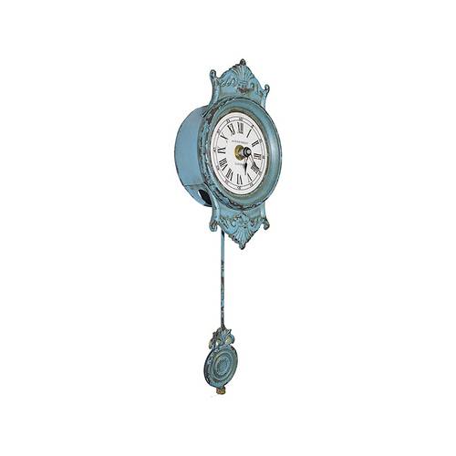 Relógio de Parede Azul com Pêndulo