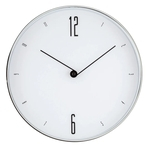 Relógio De Parede Branco e Prata 30cm