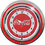 Relógio de Parede Coca-Cola Plástico Neon Double Colorido